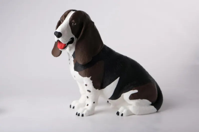 Basset Hound Dog Table Lamp – Cute Animal Desk Light, Handcrafted Sculpture, Unique Dog Lover Gift, Modern Home