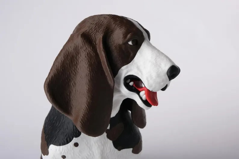 Basset Hound Dog Table Lamp – Cute Animal Desk Light, Handcrafted Sculpture, Unique Dog Lover Gift, Modern Home
