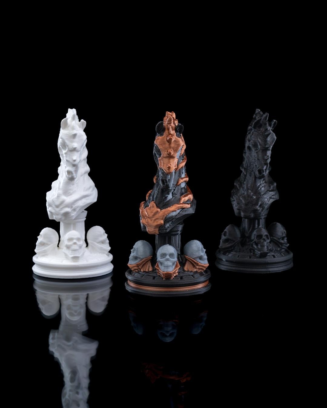 Elegant Chess Set for Display or Play,Personalized Chess Set,Unique 3D Printed Chess Set,Perfect for Home Decor or Gif, Demonic , Demon
