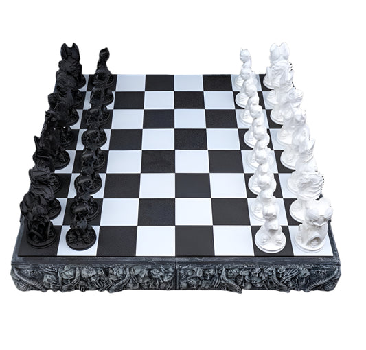 Elegant Chess Set for Display or Play,Personalized Chess Set,Unique 3D Printed Chess Set,Perfect for Home Decor or Gif, Demonic , Demon