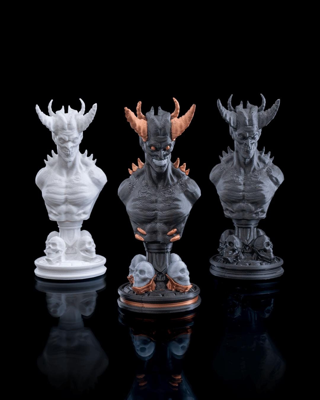 Elegant Chess Set for Display or Play,Personalized Chess Set,Unique 3D Printed Chess Set,Perfect for Home Decor or Gif, Demonic , Demon