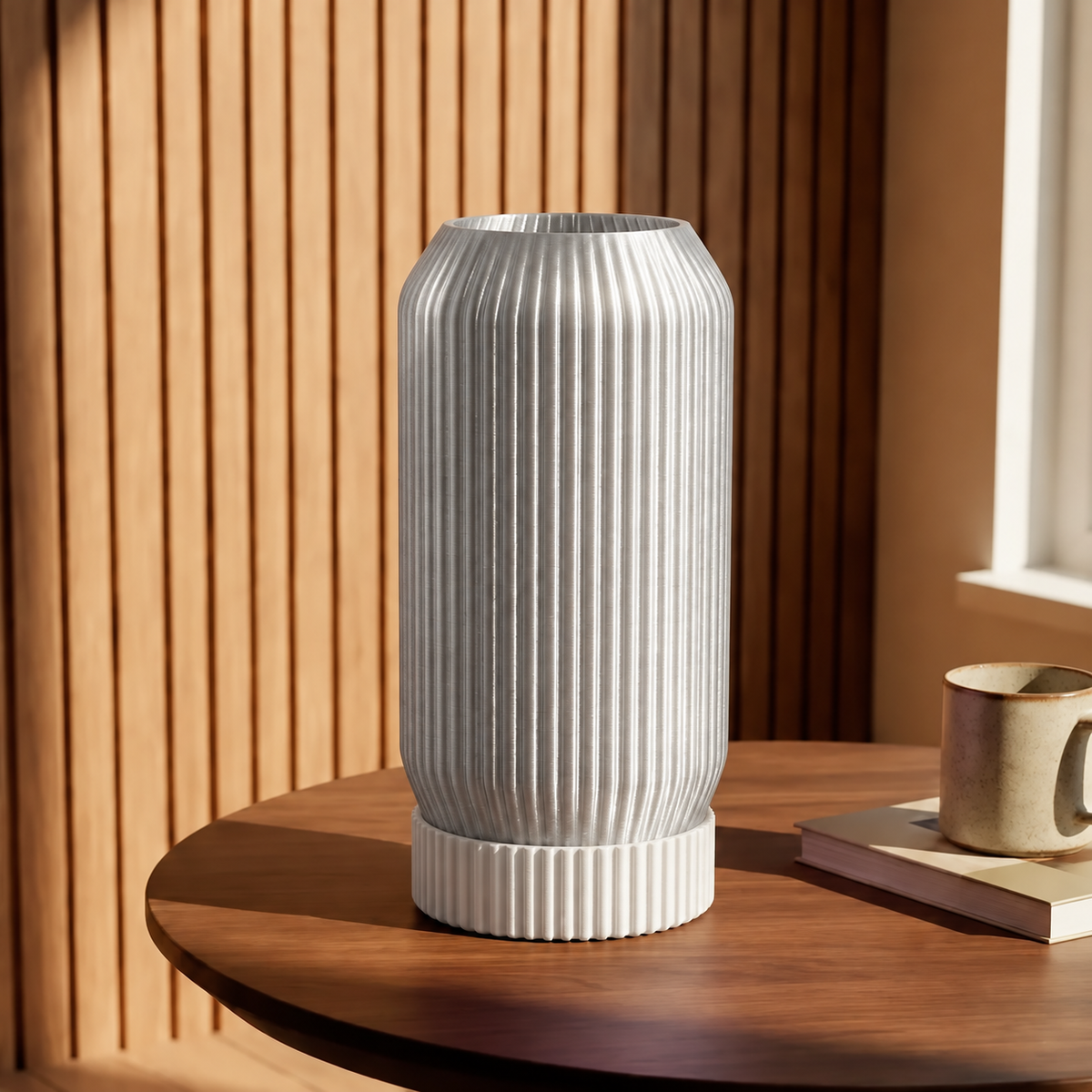 Ribbed Astraea Table Lamp – Modern Bedside Light with Soft Ambient Glow