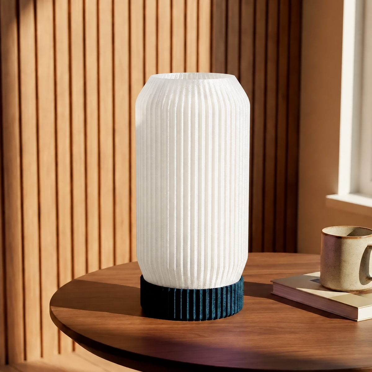 Ribbed Astraea Table Lamp – Modern Bedside Light with Soft Ambient Glow